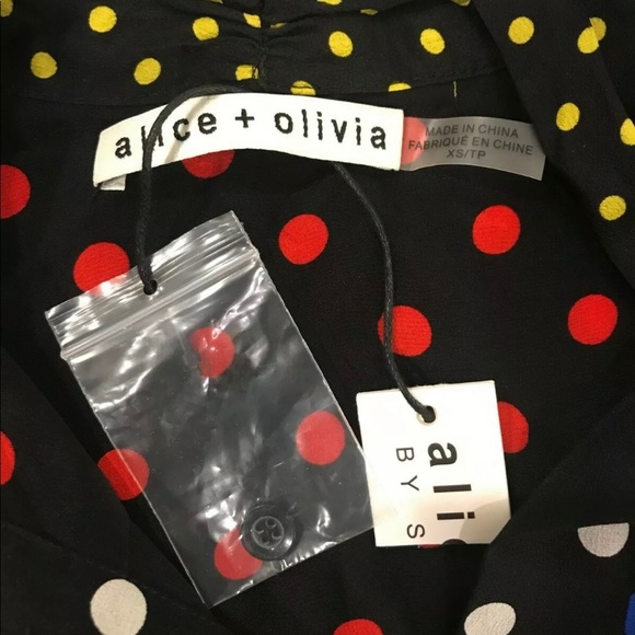 NWT-ALICA- OLIVIA Silk Jeannie Polka Dot Bow Collar - Picture 8 of 8